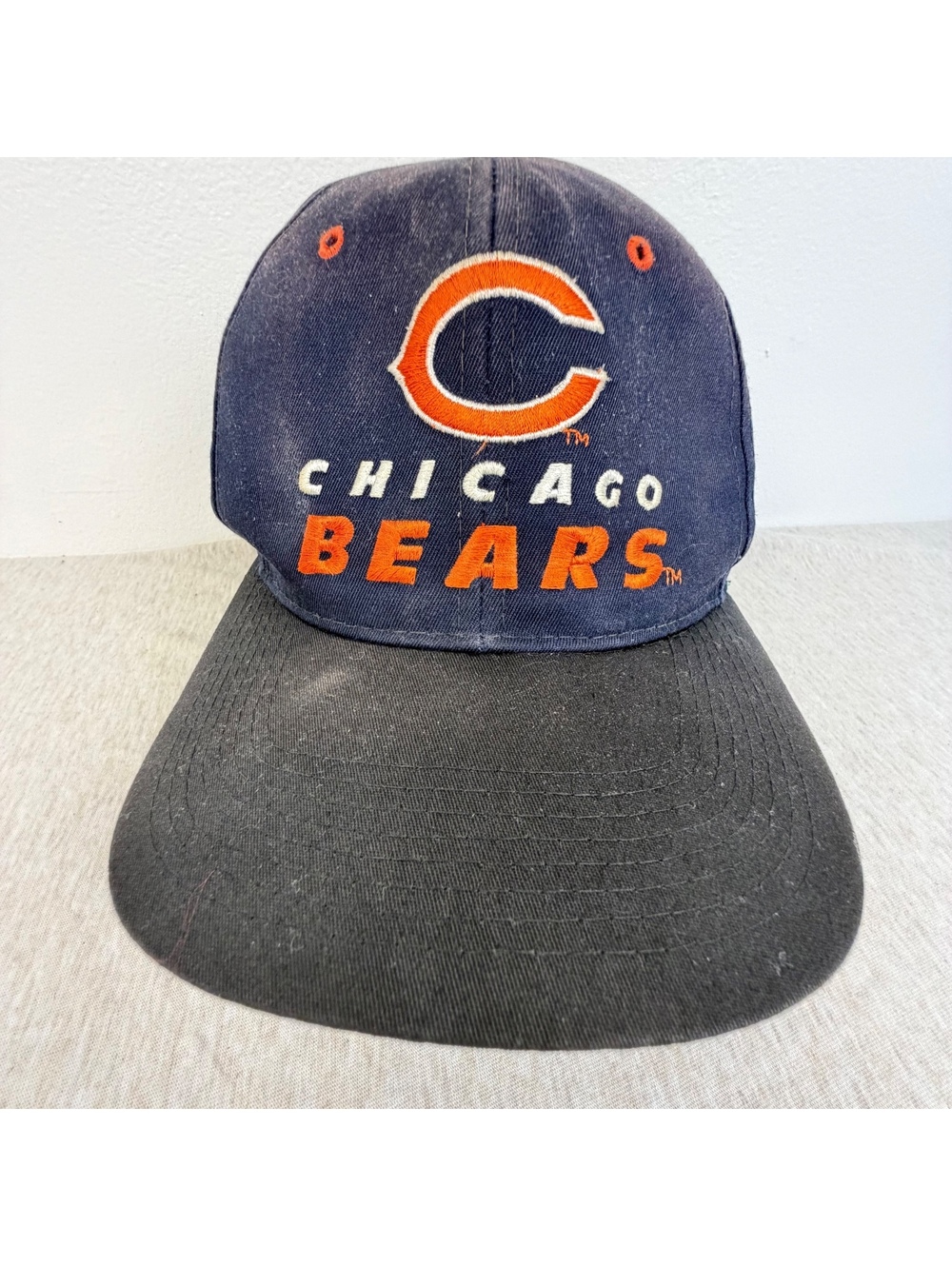 Vintage 90s Chicago Bears KMG Pro Model Snapback Hat NFL Made in Korea